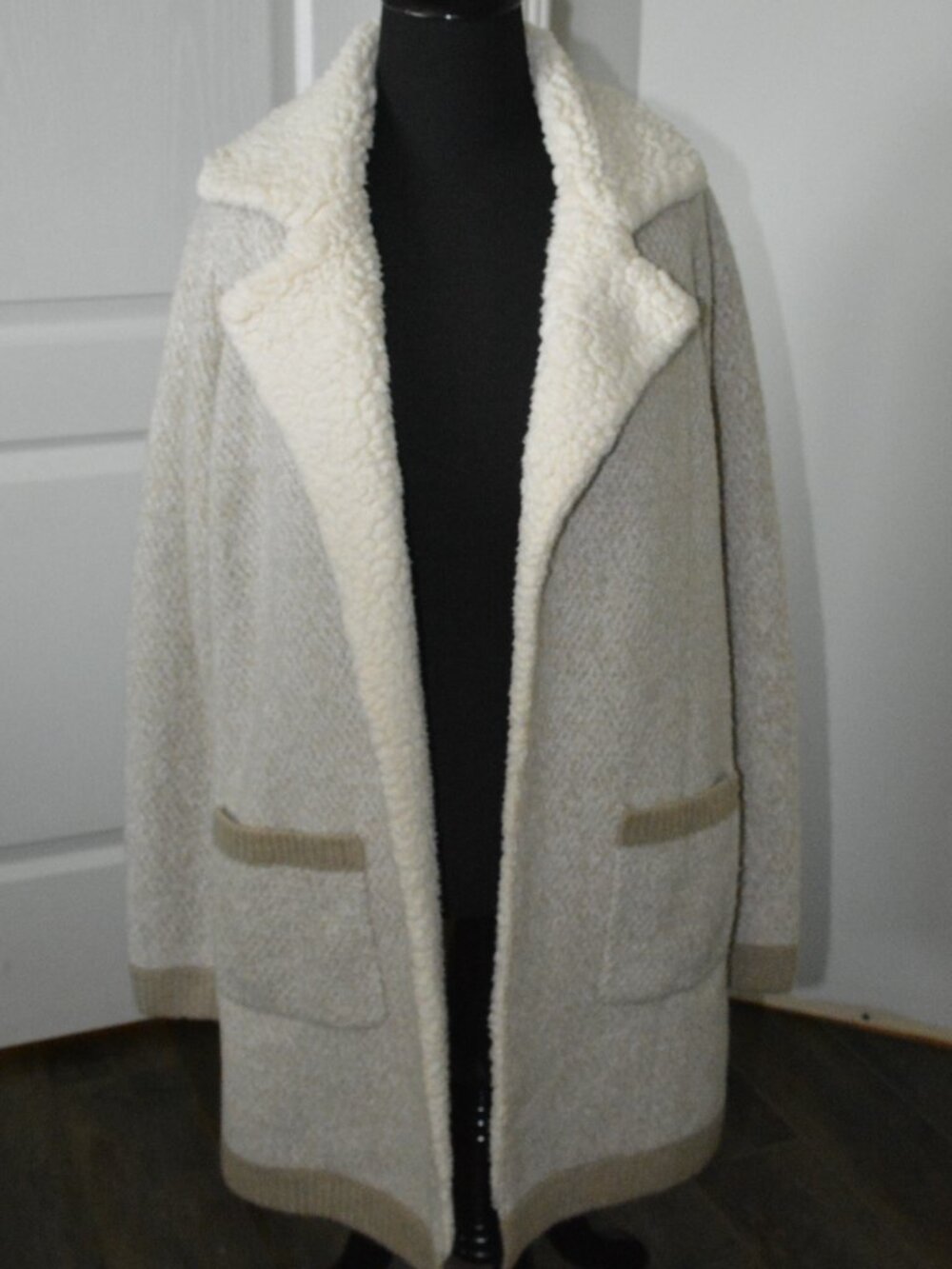 Sleeping on Snow Sherpa Lined Knit Sweater Coat from Anthropologie Women's Small - Picture 2 of 8